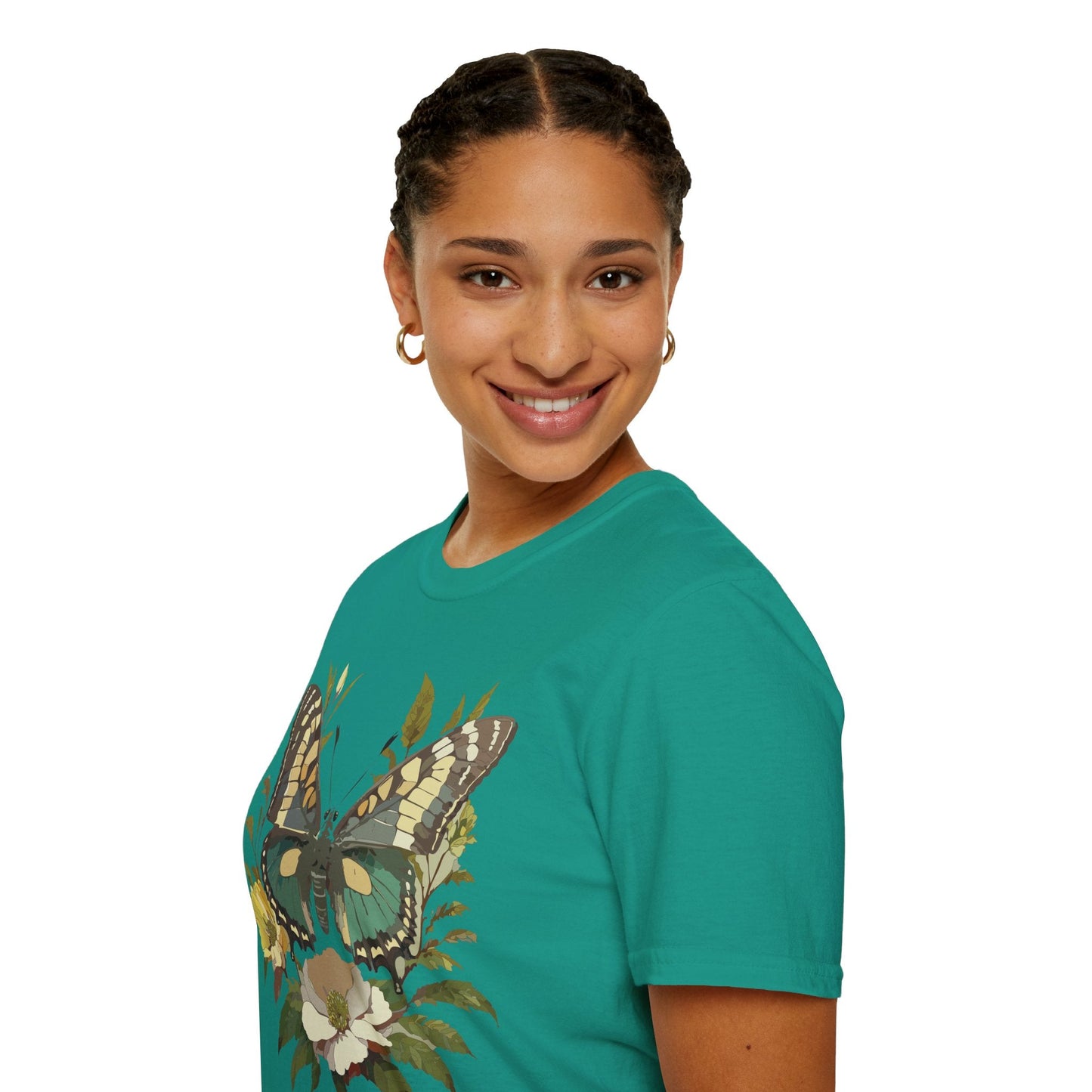 Butterfly Shirt Unisex Monarch Butterfly Tee Gildan Softstyle 64000 100 Percent Ring Spun Cotton
