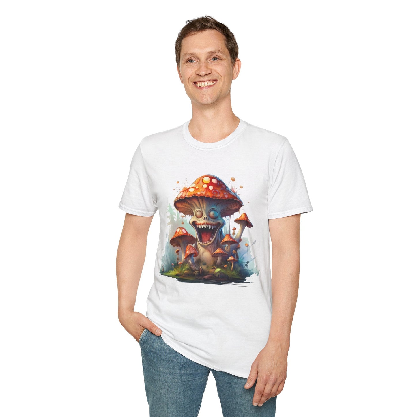 Mashroom Short Sleeve Tee Unisex Funny Mashroom Shirt With Fungus Graphic Gildan Softstyle 64000