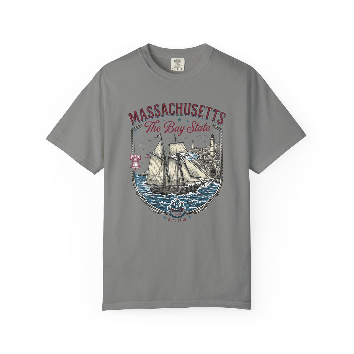 Massachusetts State Travel Tourist Graphic Tee Unisex 100 Cotton Comfort Colors T-Shirt