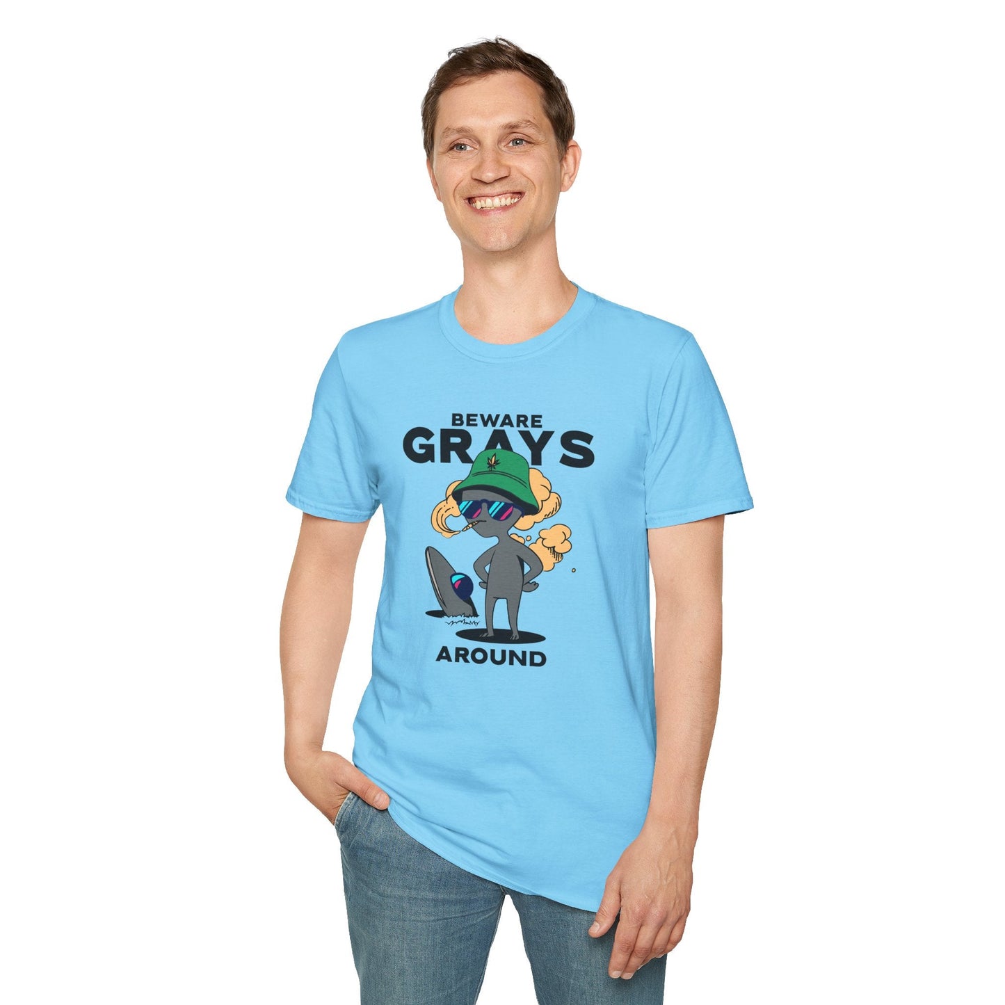 Funny Aliens UFO Graphic Unisex Cotton T-Shirt  18