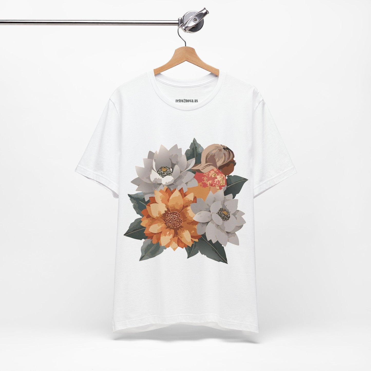 Retro2Nova Flowers Shirt Floral Shirt Unisex Floral Tee Lightweight Breathable Jersey