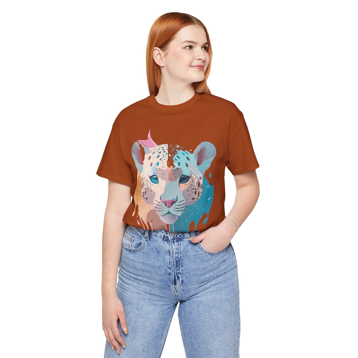 Cheetah Graphic Unisex 100 Cotton Artwork Tee 5