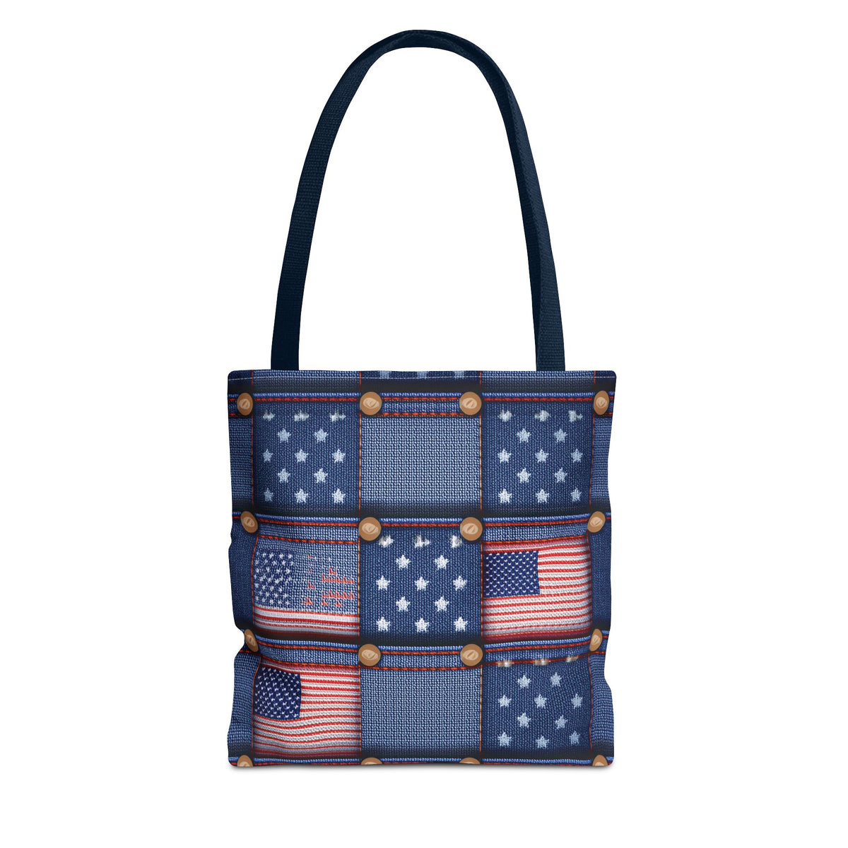 4th of July Graphic Denim Fabric Imitation Print Unisex Canvas Bag Poly Spun 3 Sizes Tote Bag 200-18