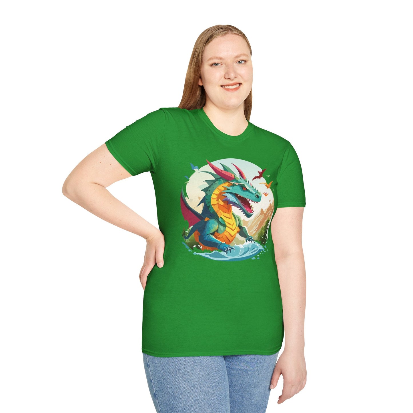 Dragon T Shirt Unisex Animal Tee Softstyle 64000 Premium 100 Percent Ring Spun Cotton
