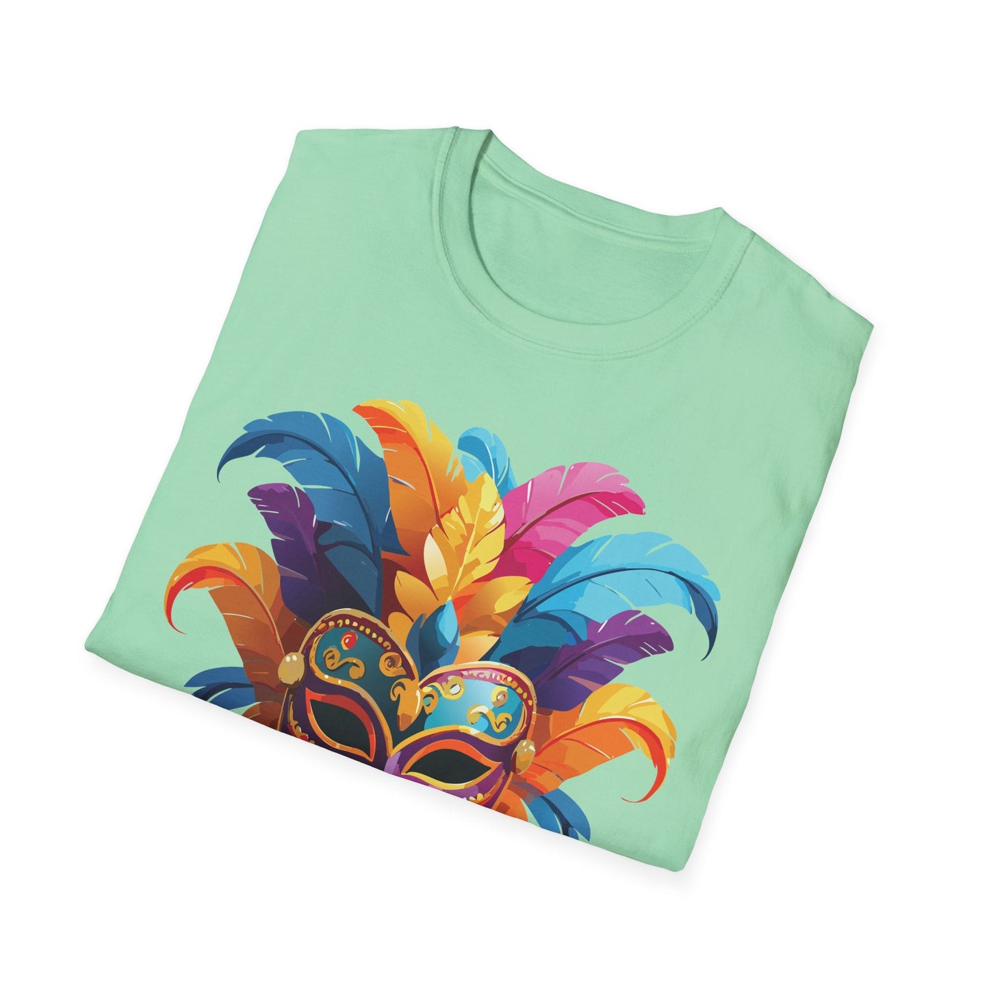 Mask Tee Shirt Unisex Masquerade Design Gildan Softstyle 64000 100 Percent Cotton