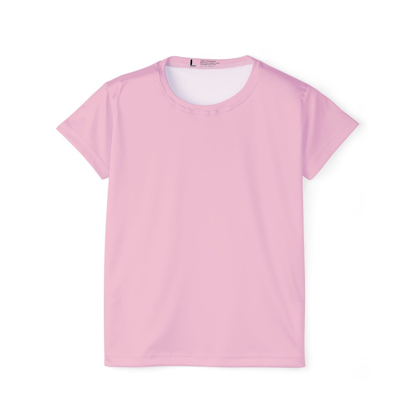 Pastel Petal Pink Women's Sports Jersey Short Sleeves 100% Poly Solid Ligh Pink Color Print Athletic Tee