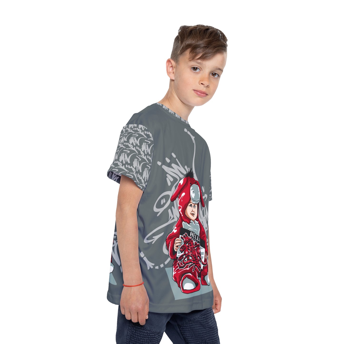 Racing Donkey Kids Shirt, Cartoon Go-Kart Graphic Kids T-Shirt, Kids Art Design Print Jersey