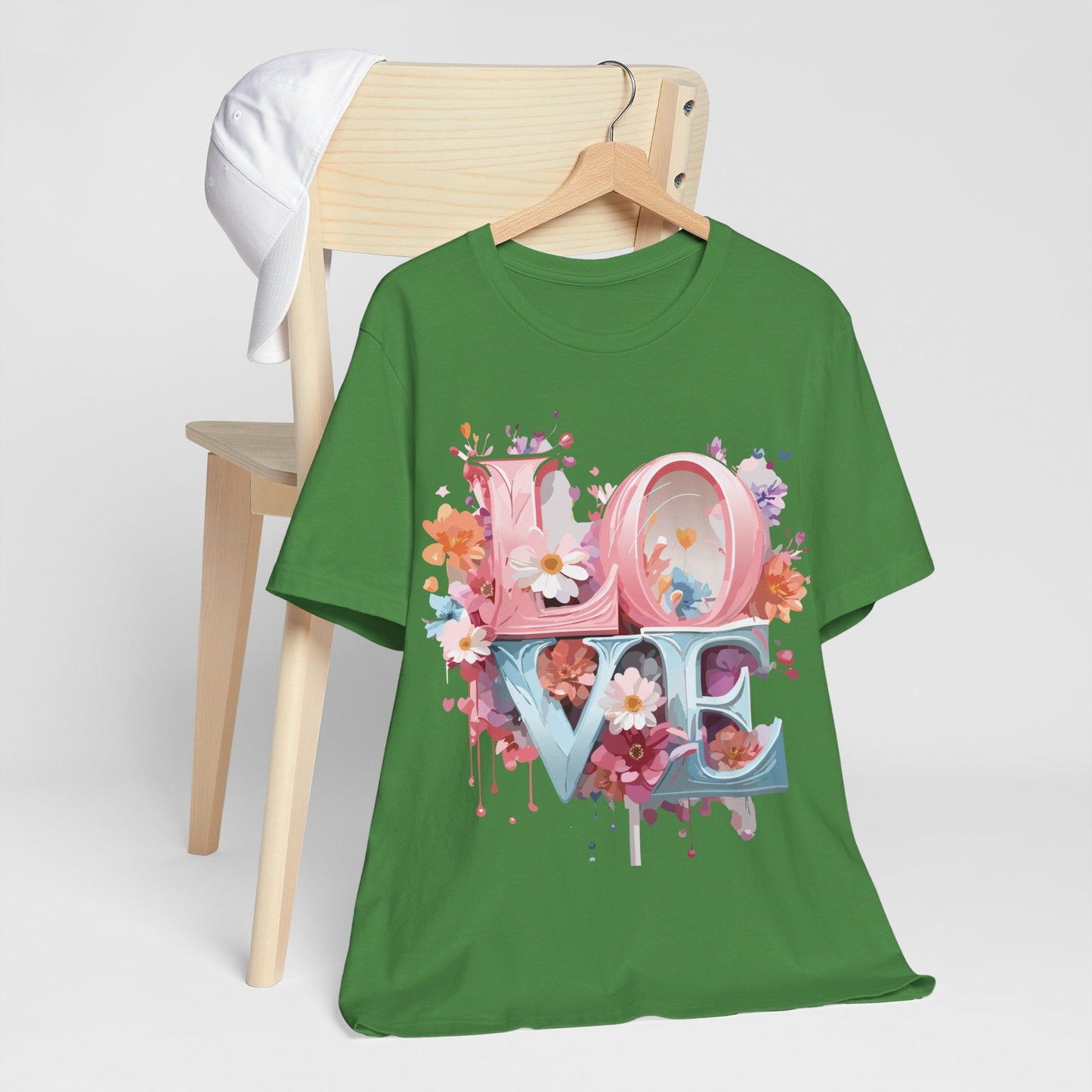 Valentine Day Graphic Unisex 100 Cotton Vintage Artwork with Love and Flower Design Tee 44