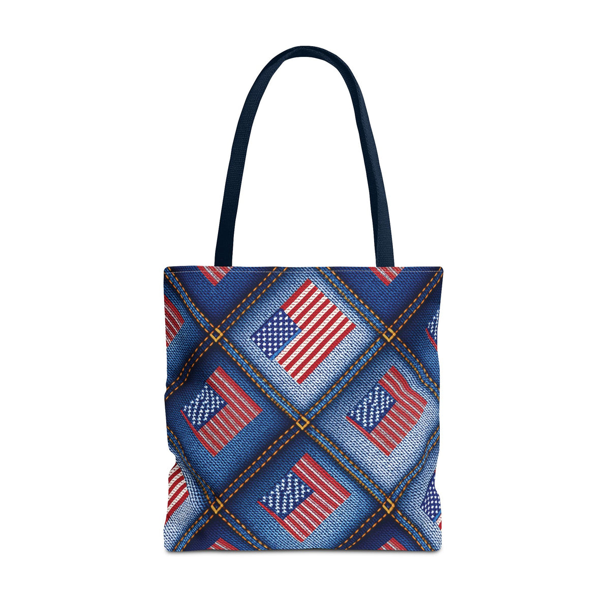 4th of July Graphic Denim Fabric Imitation Print Unisex Canvas Bag Poly Spun 3 Sizes Tote Bag 200-21
