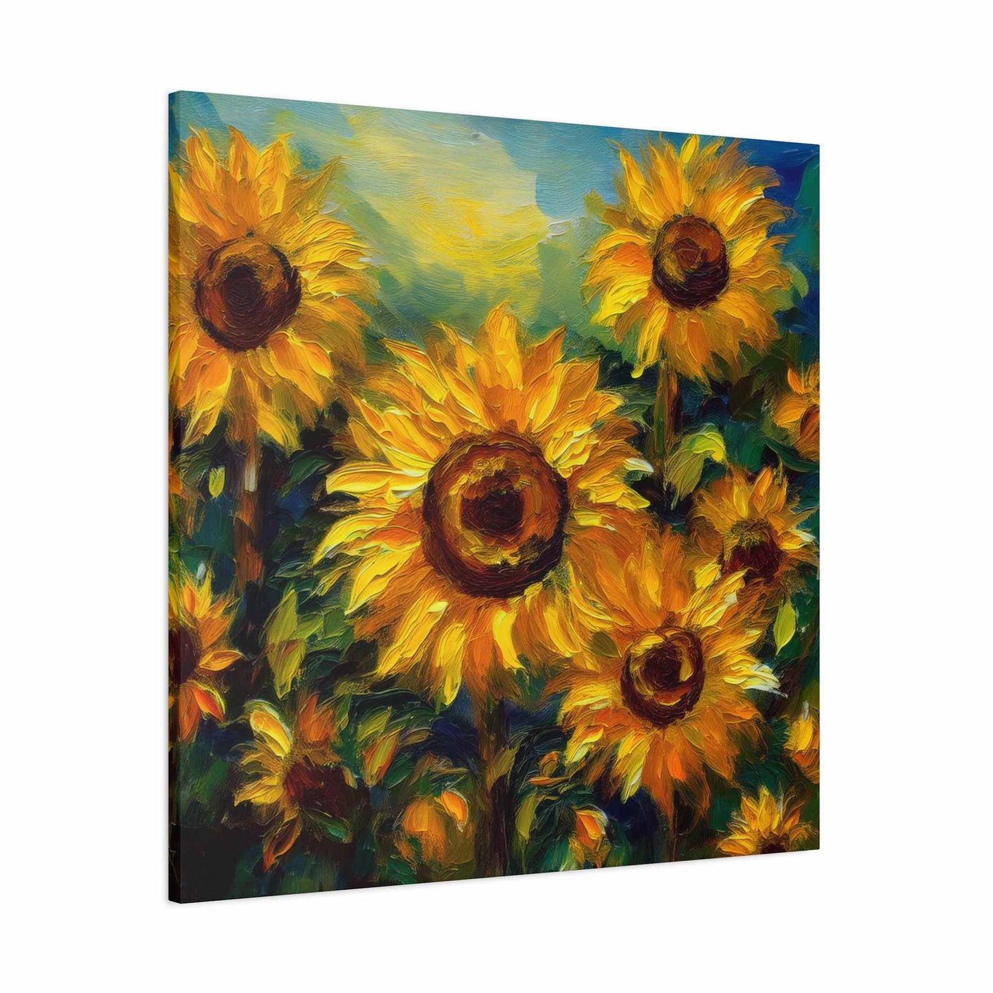 Sunflowers Print Canvas, Flowers Oil Paint Print 20x20, 24x24, 30x30, 32x32, 36x36, Floral Art Design Print Non-Frame MC-24