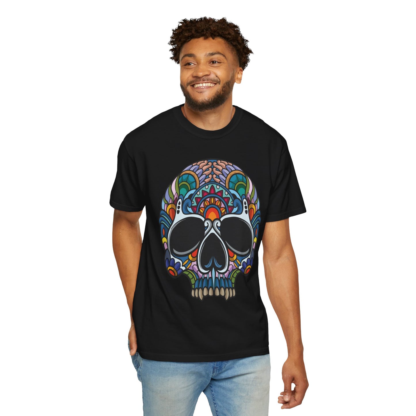 Unisex Cotton Tee Shirt with Skull