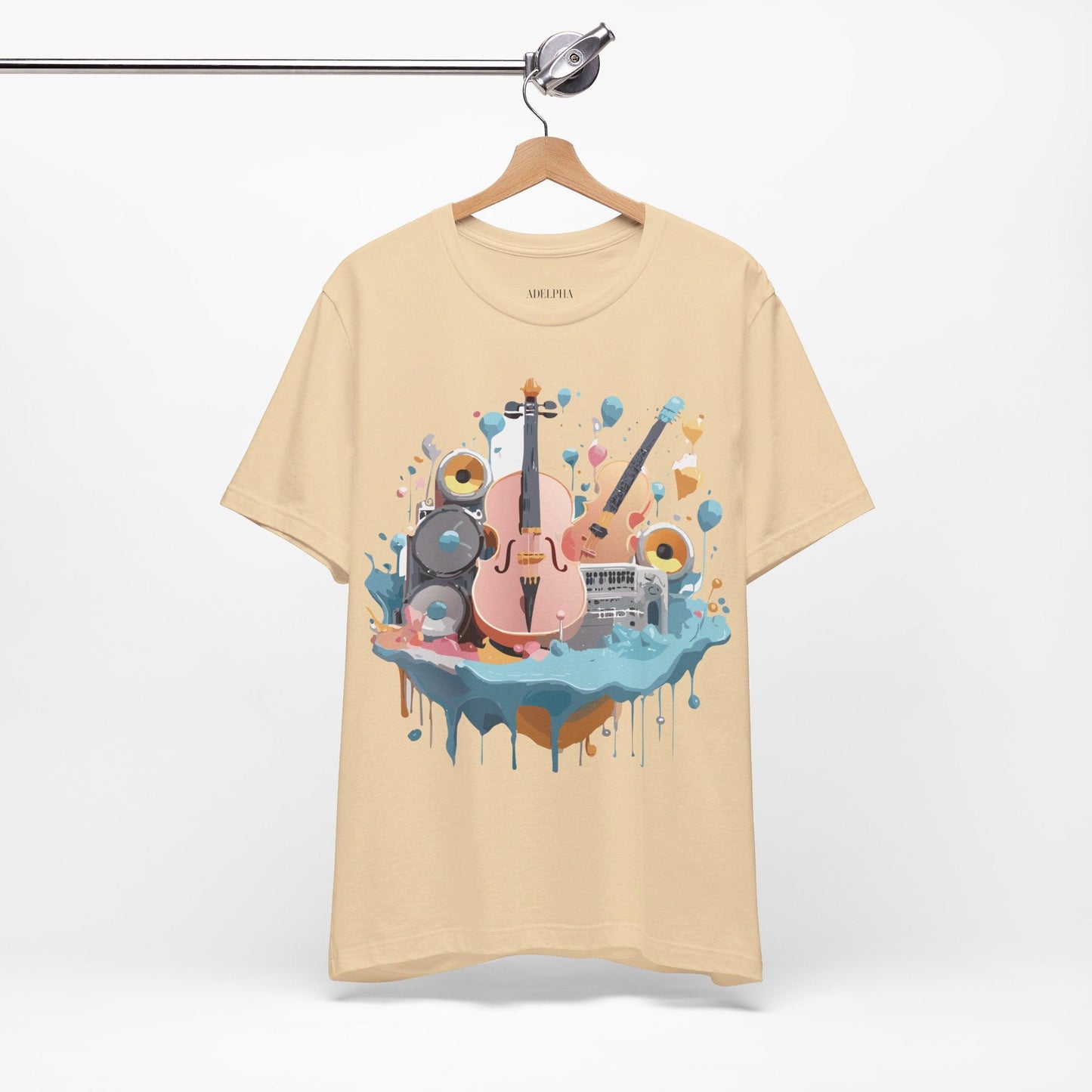 Adelpha Vintage Inspired Music Graphic T Shirt Unisex Jersey Short Sleeve Tee Artwork