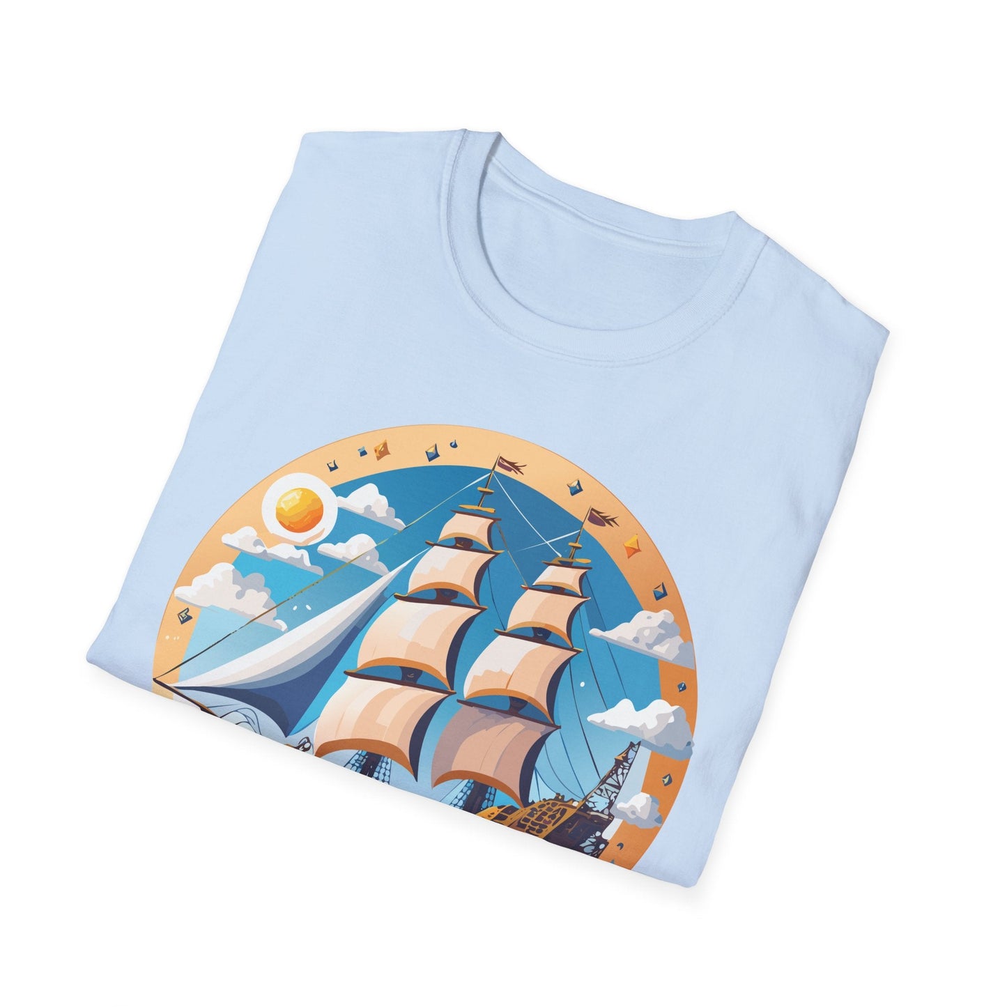 Unisex Nautical Frigate Ship T Shirt Vessel Tee Gildan Softstyle 64000 100 Percent Ring Spun Cotton
