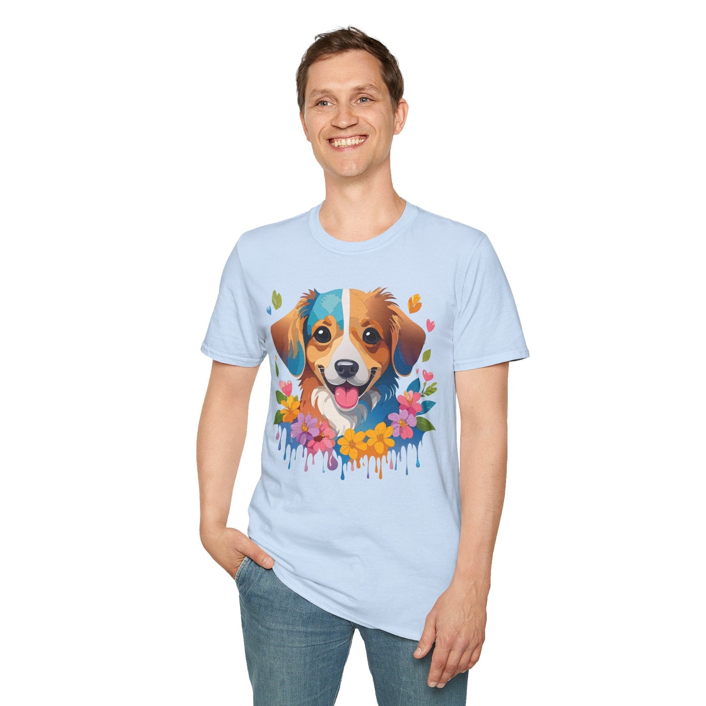 Dog Shirt Unisex Animal Tee 100 Percent Cotton Gildan Softstyle 64000