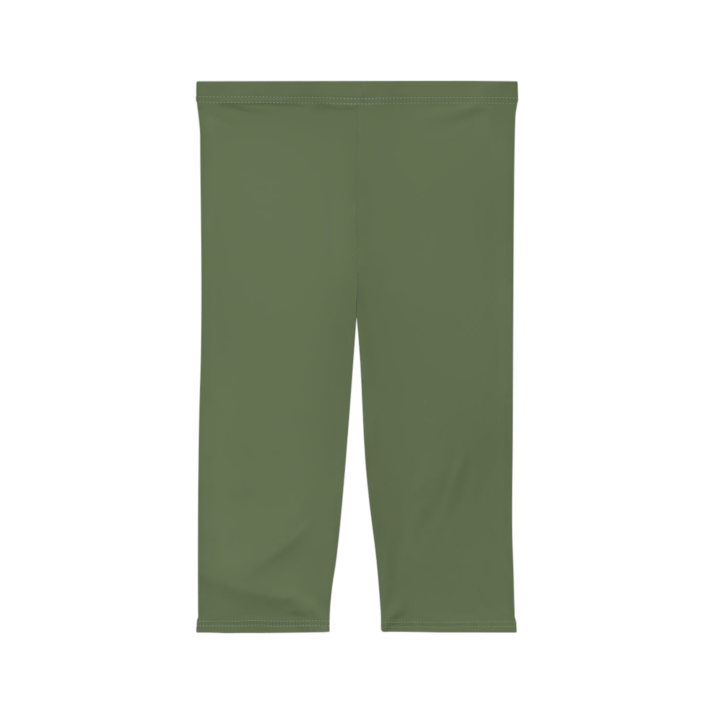 Dusty Olive Color Women's Brushed Suede Poly Span Casual Capri Leggings XS-2XL