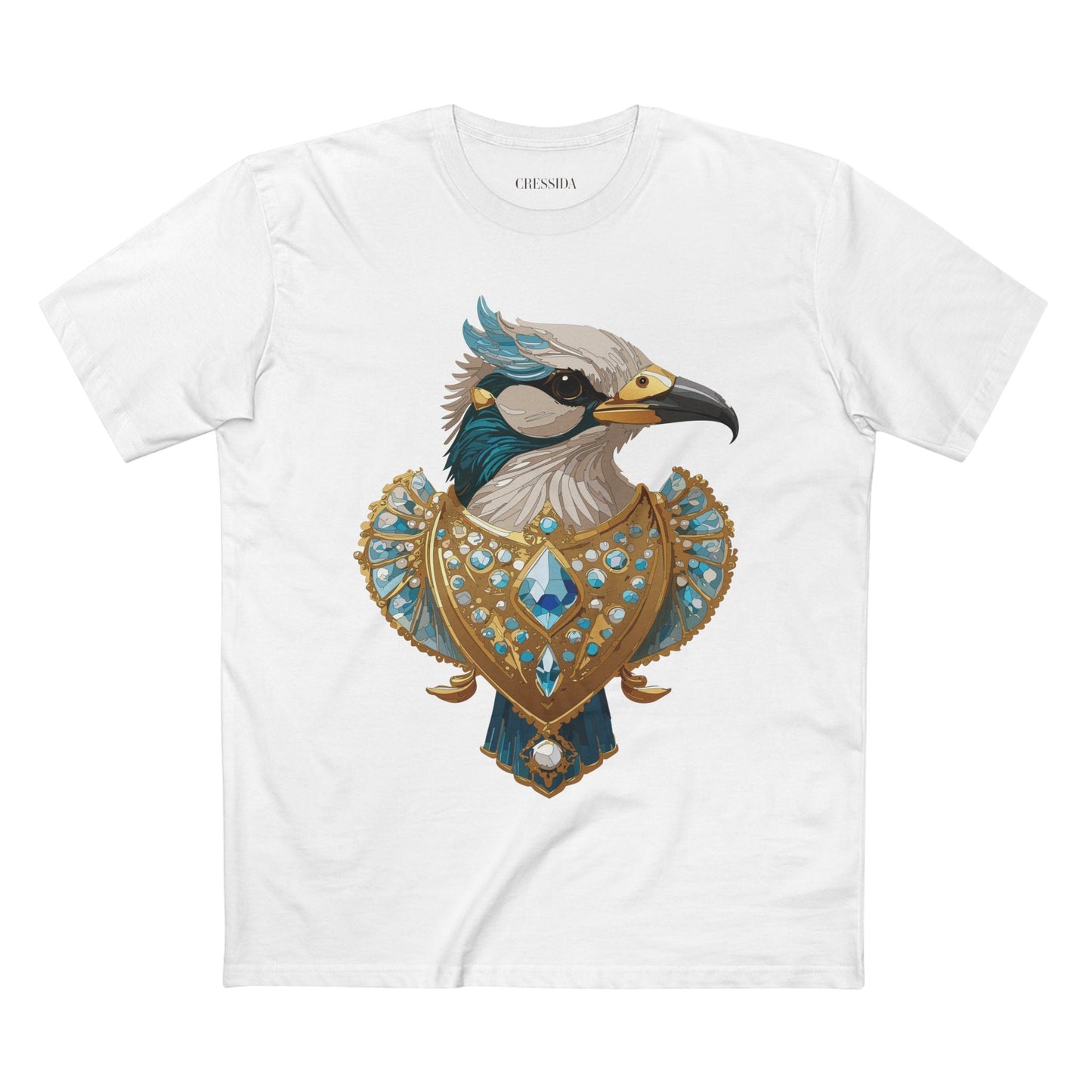 Bird Graphic Unisex 100 Cotton Tee With Unique Animal Golden Medallion Art Design 17
