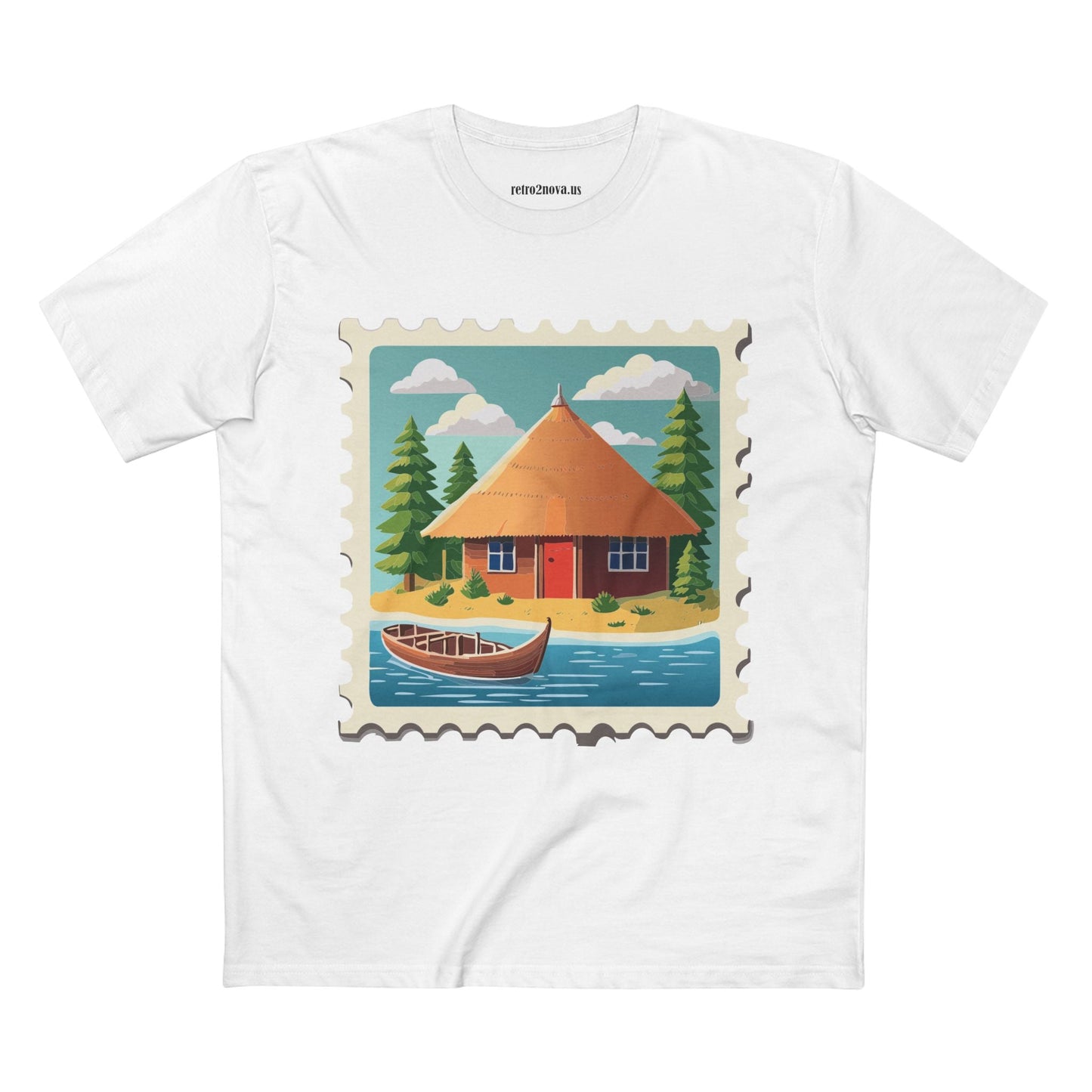 Stamp Shirt Postage Stamp Tee Unisex Premium Cotton Art Design By Retro2Nova Original Art Collection