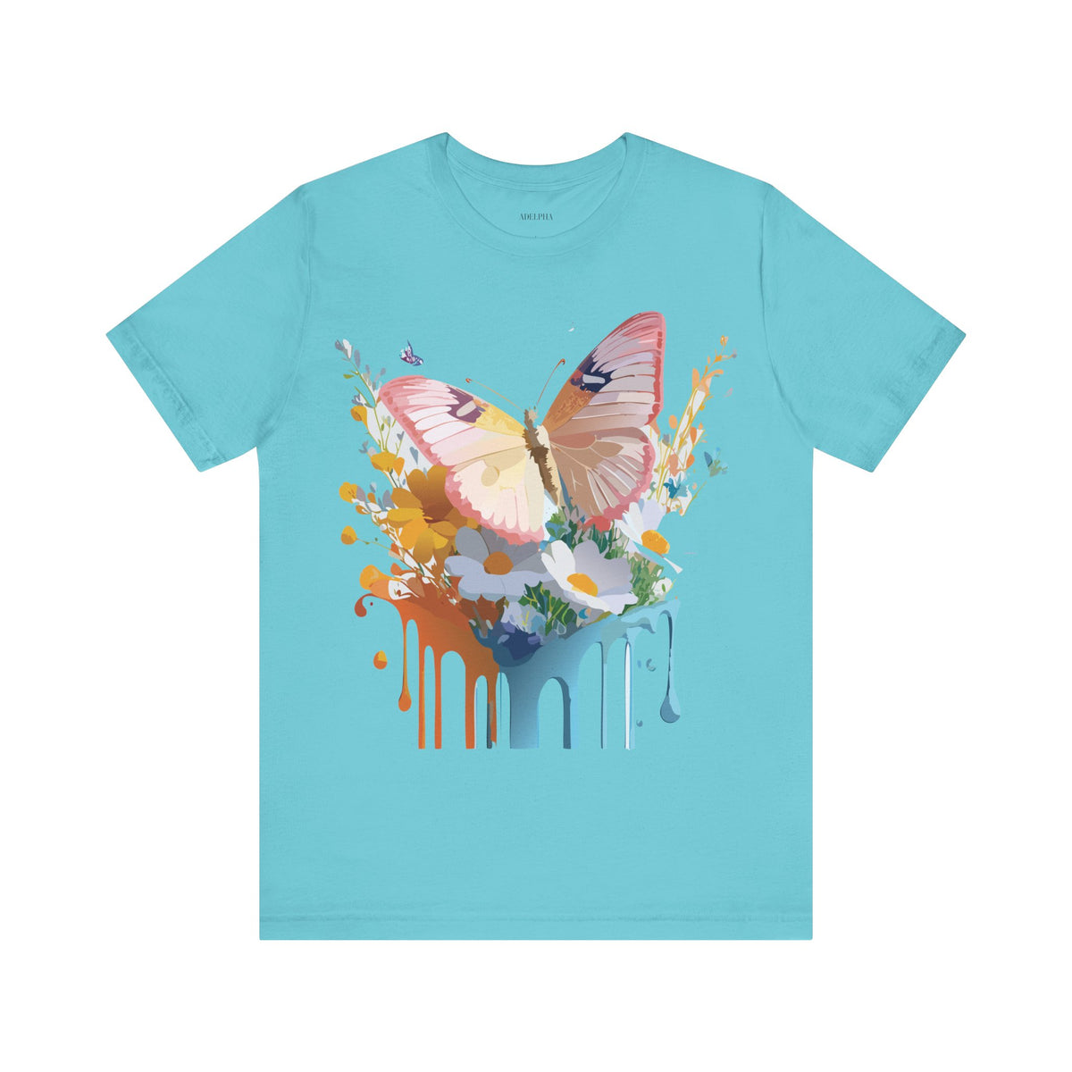 Butterfly Graphic Unisex Cotton Bella+Canvas Tee with Art Design n108