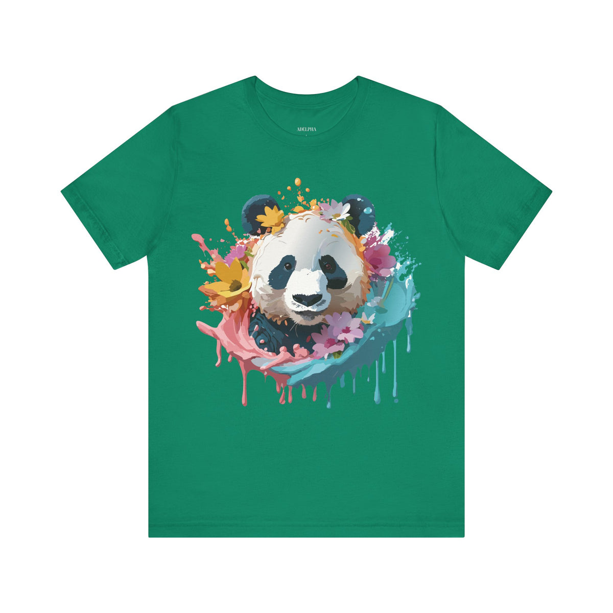 Panda Graphic Unisex Cotton Bella+Canvas Tee with Art Animal Design d88