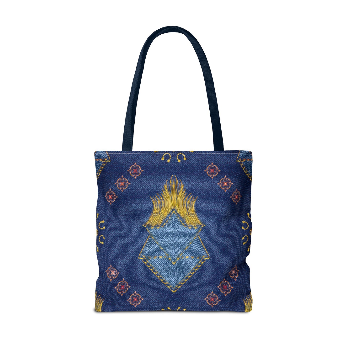 Diwali Graphic Denim Fabric Imitation Print Unisex Canvas Bag Poly Spun 3 Sizes Tote Bag 205-12