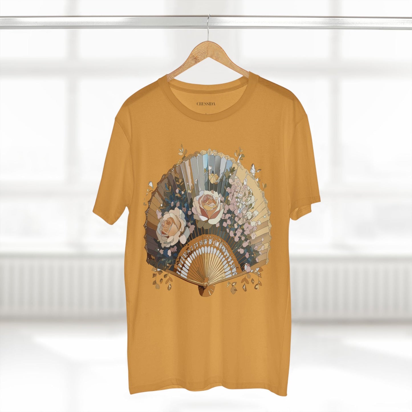 Antique Fan Graphic Design T-Shirt Unisex 100 Cotton Floral Carnival Artwork Tee 6