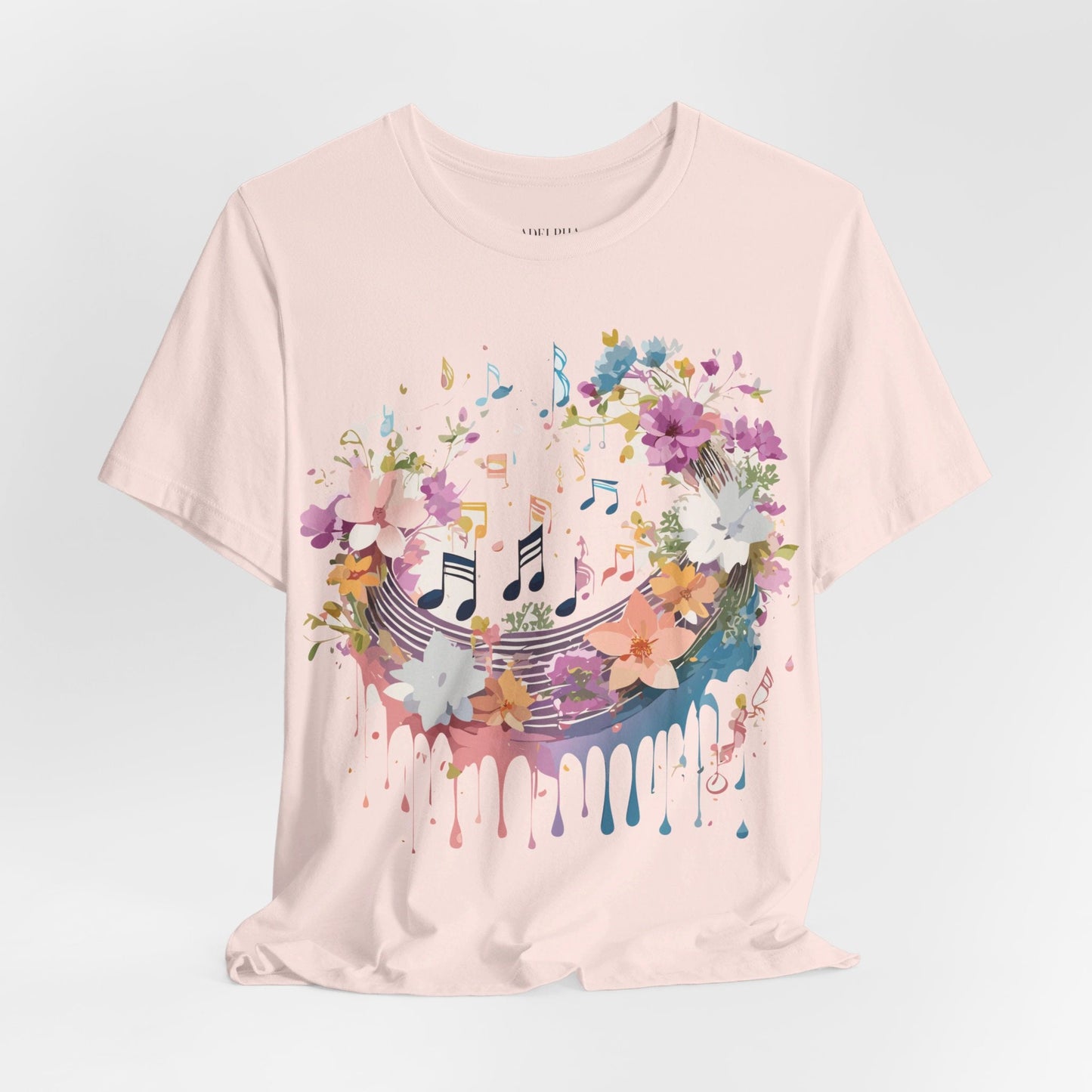Music Graphic Unisex 100 Cotton Vintage Art with Musical Elements Tee 114