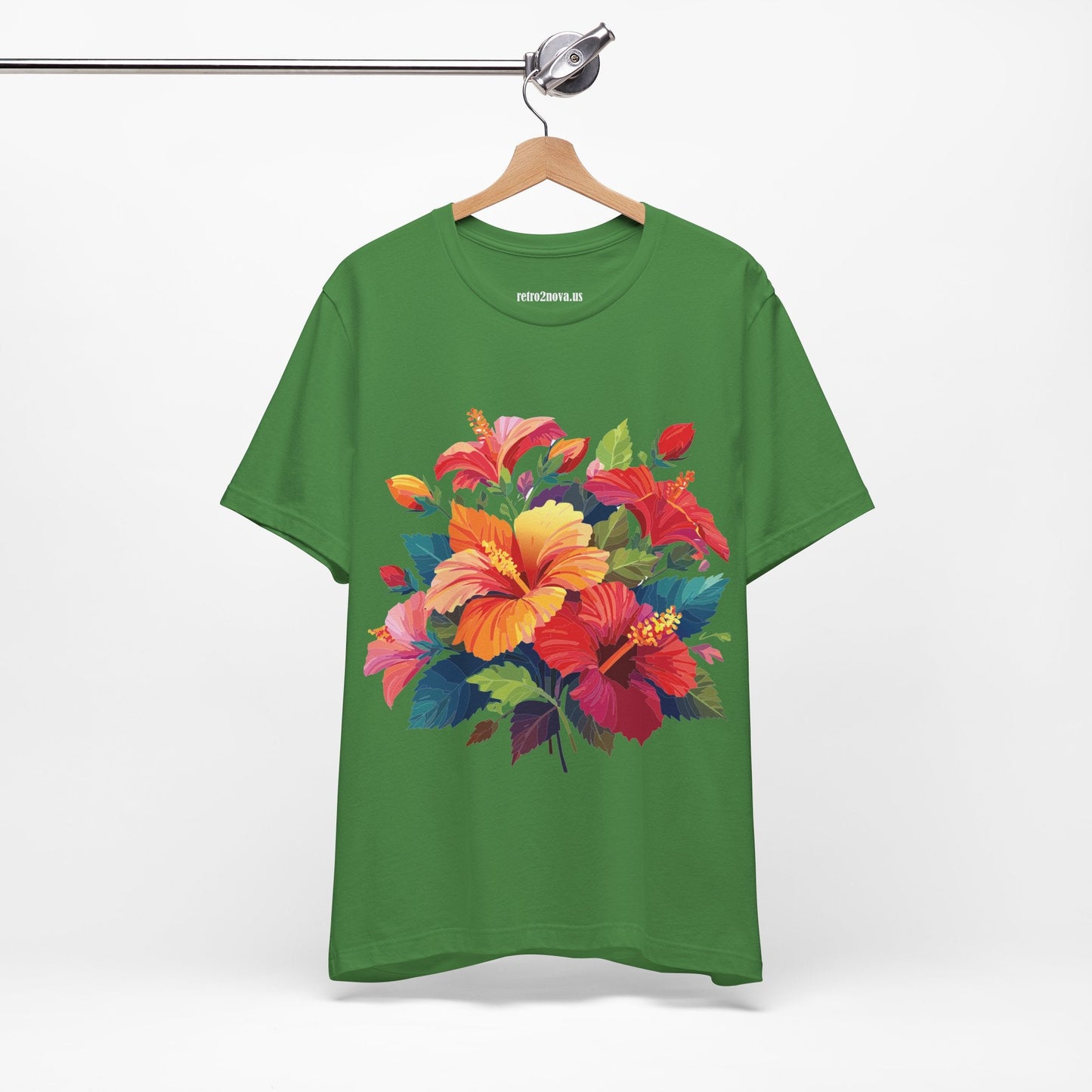 Retro2Nova Floral Shirt Unisex Jersey Short Sleeve Tee From Flowers Collection Bold Vibrant Design