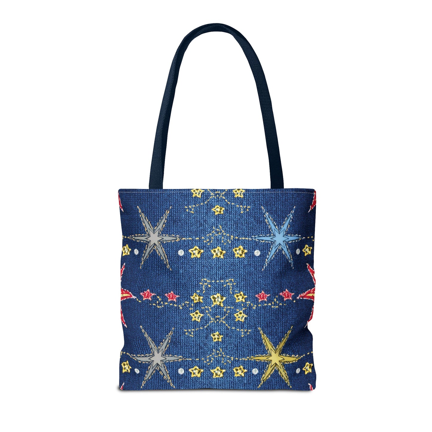 Denim Fabric Imitation Print Unisex Canvas Bag Poly Spun 3 Sizes Tote Bag 181
