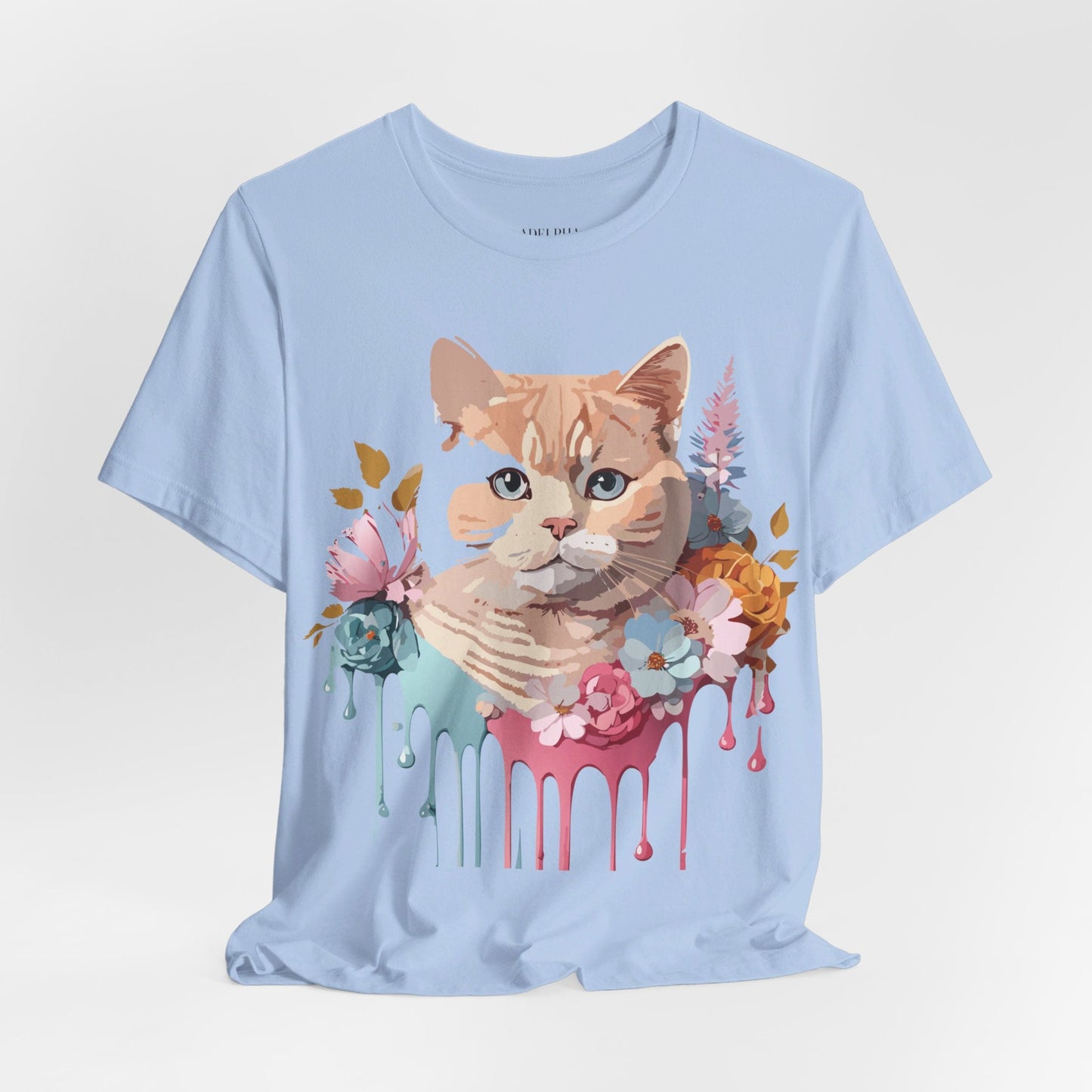 Cat Shirt Graphic Tee Unisex Vintage Inspired Adelpha Art Design