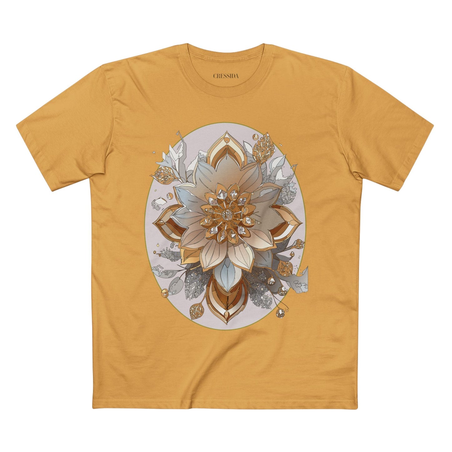 Floral Graphic T-Shirt Unisex 100 Cotton Art Design with Antique Flowers Tee 25