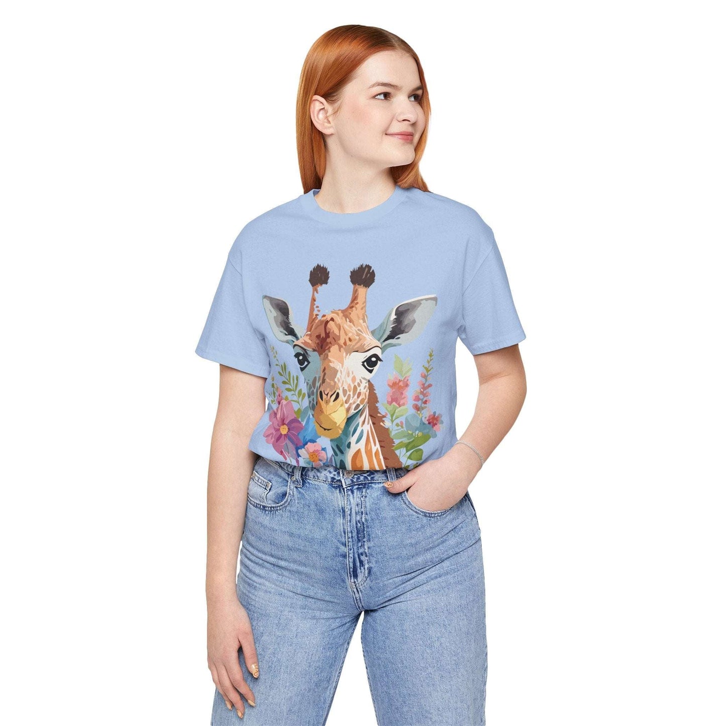 Giraffe Graphic Unisex 100 Cotton Vintage Animal Art T-Shirt 3