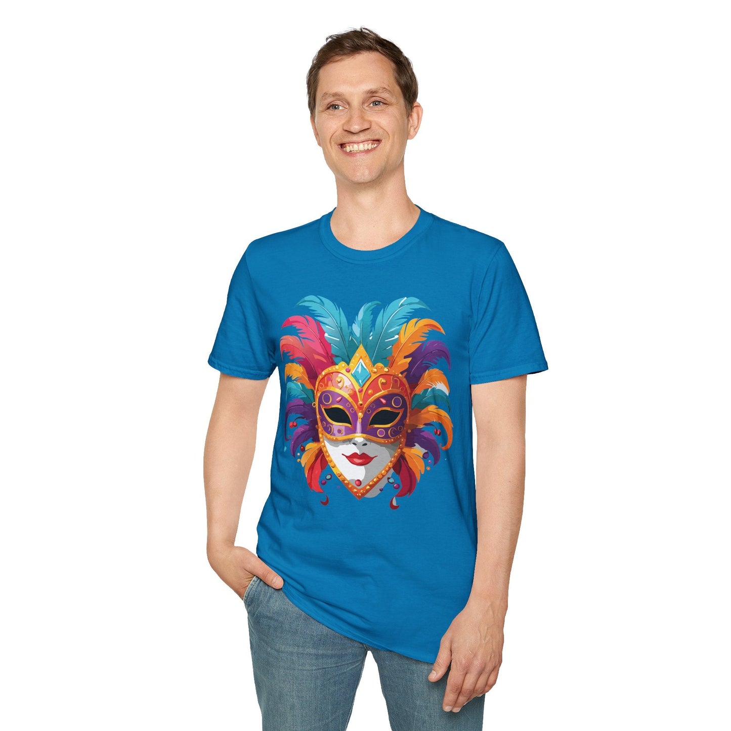 Mask Graphic Unisex Cotton Masquerade Design Artwork Tee 27