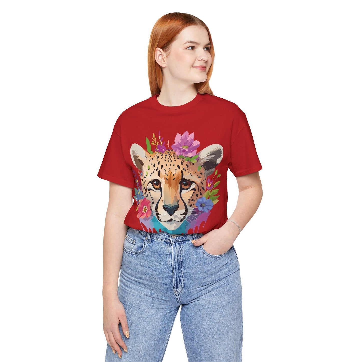 Adelpha Graphic Tee Cheetah Art Design Unisex Short Sleeve Shirt