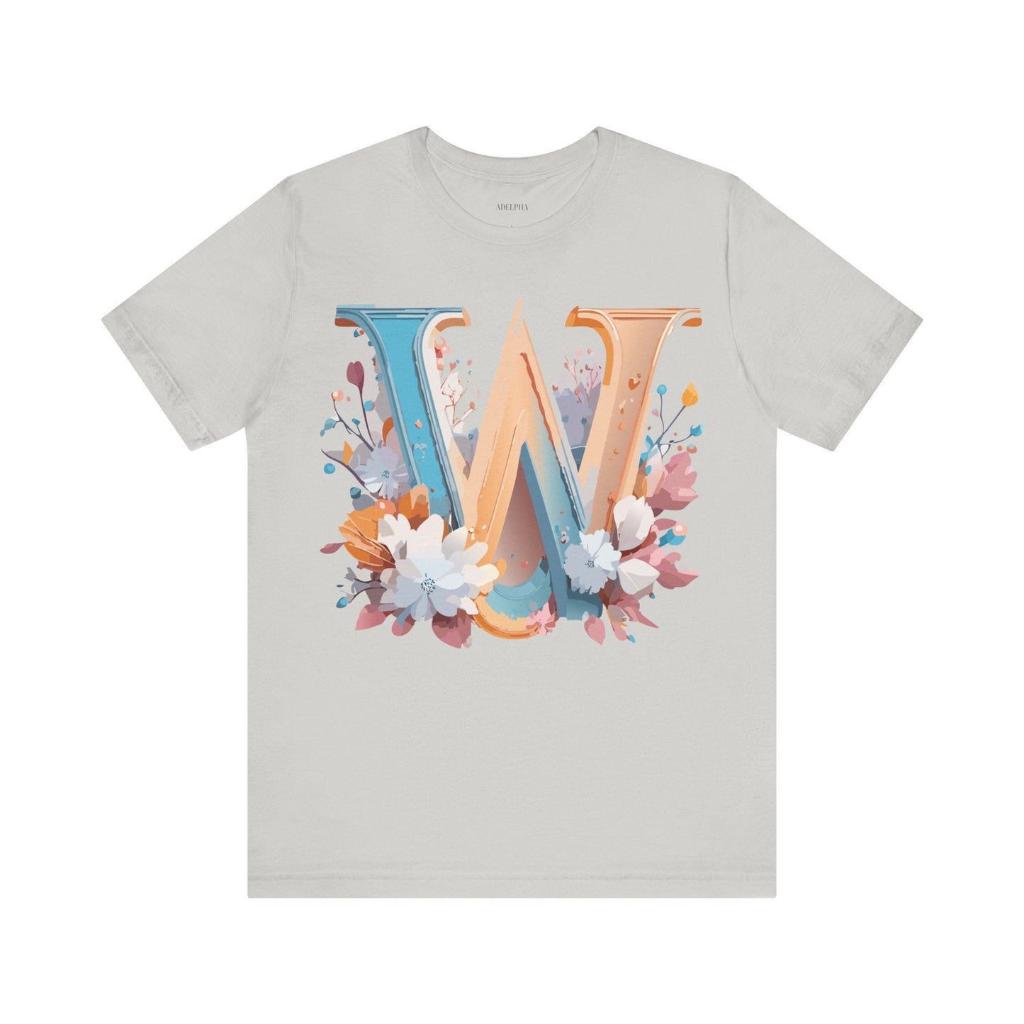 Letter W Shirt Graphic Tee Unisex Adelpha Vintage Inspired Art Design Short Sleeve