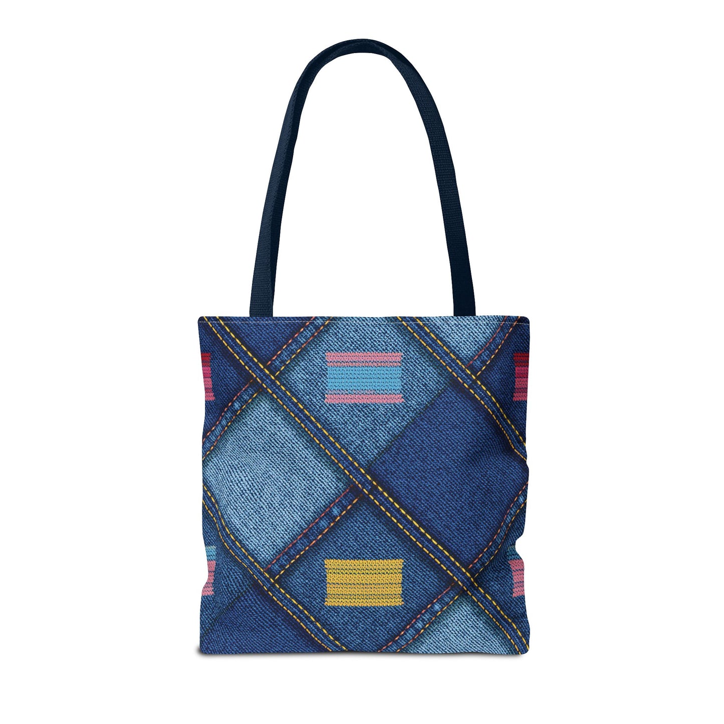 Denim Fabric Imitation Print Unisex Canvas Bag Poly Spun 3 Sizes Tote Bag 146