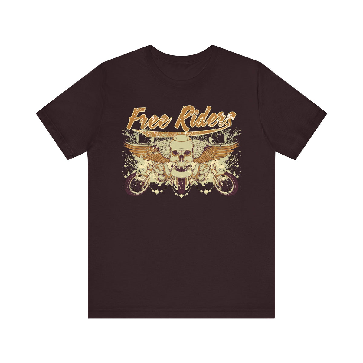 Free Riders Skull Motorcycle Tee Biker Graphic Art Design T-Shirt A-1