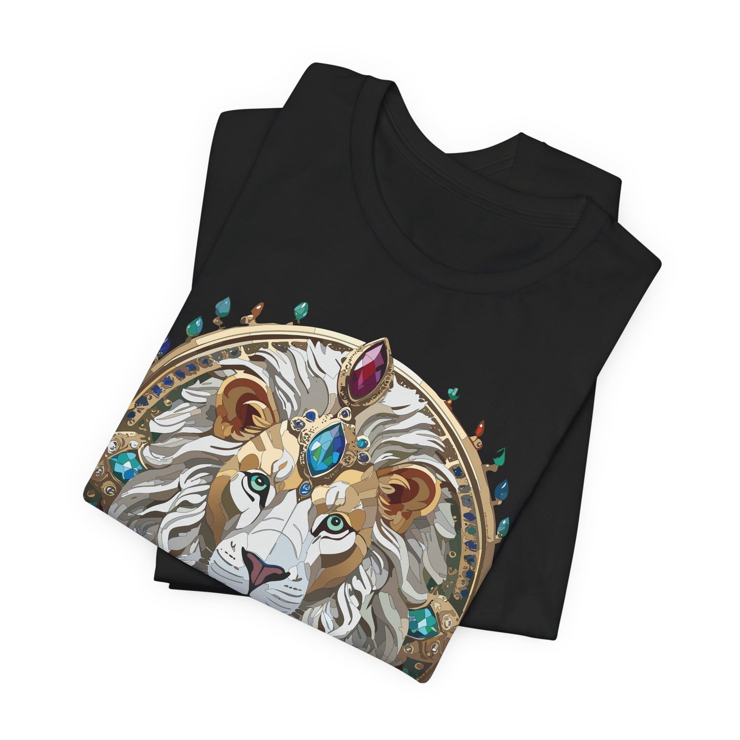 Unisex Lion Graphic Tee, Animal Shirt, Tee Shirt with Lion, Medallion T-Shirt, Animal Medallion Tees