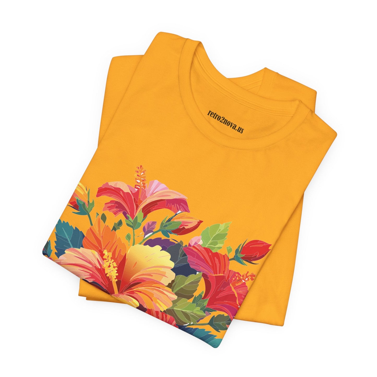 Retro2Nova Floral Shirt Unisex Jersey Short Sleeve Tee From Flowers Collection Bold Vibrant Design