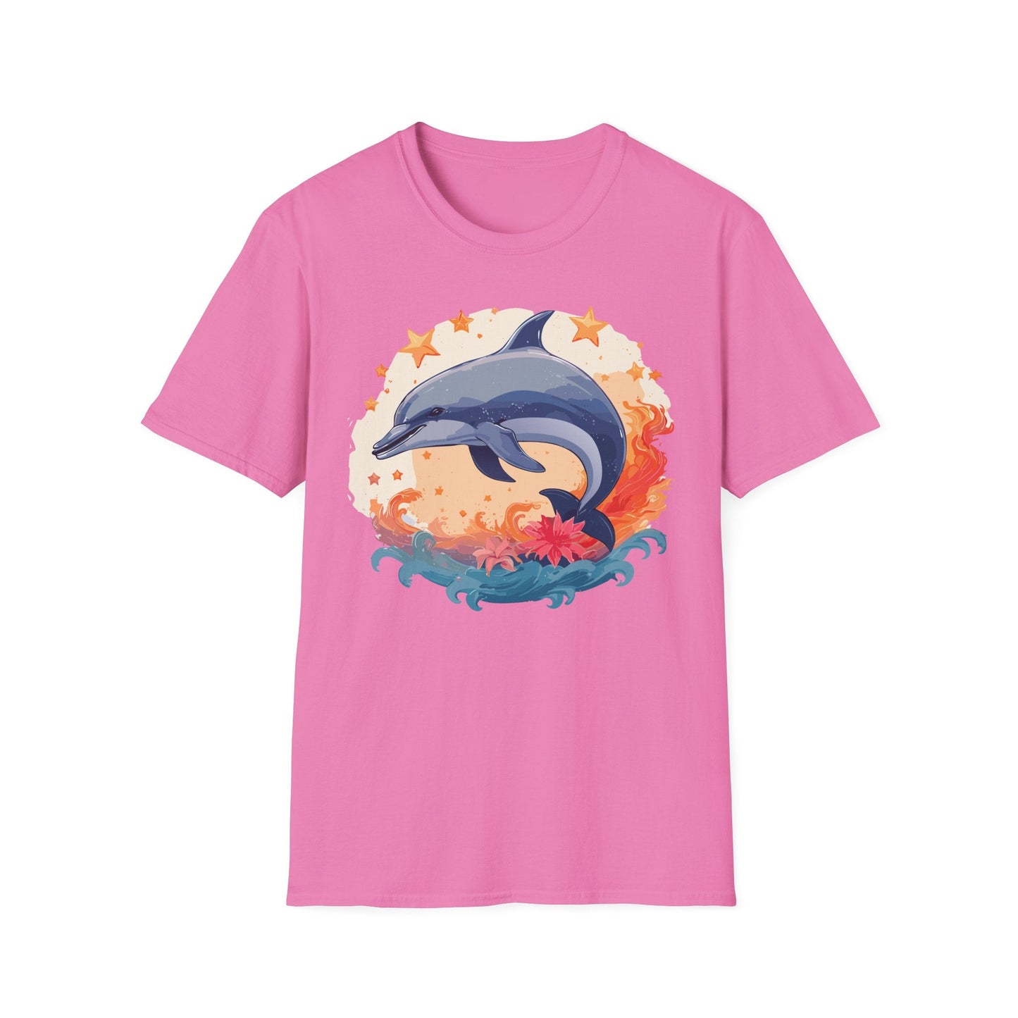 Dolphin Shirt Unisex Tee Gildan Softstyle 64000 100 Percent Ring Spun Cotton Comfort Wear