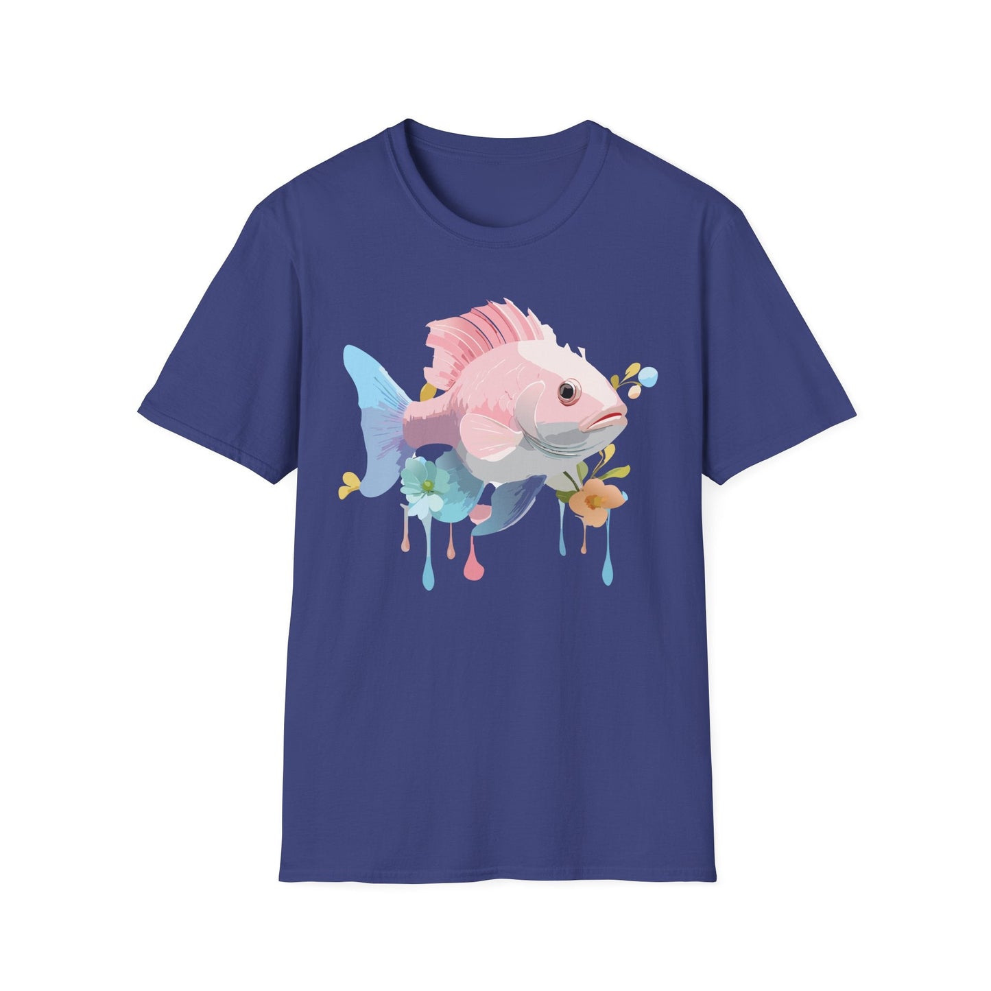 Fish Art Design Shirt Unisex Graphic Tee With Fish Illustration Gildan Softstyle 64000