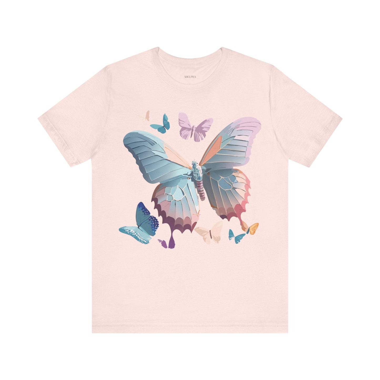 Butterfly Graphic Short Sleeve Tee Unisex Vintage Art Shirt By Adelpha