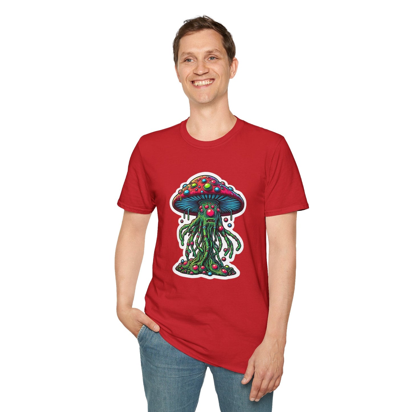 Funny Mashroom Graphic Unisex Softstyle Cotton With Cartoon Illustration Design 28