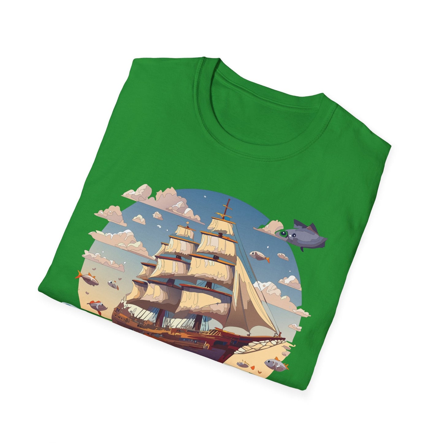 Nautical Ship Frigate Vessel T Shirt Unisex Premium Softstyle Cotton Tee Gildan 64000
