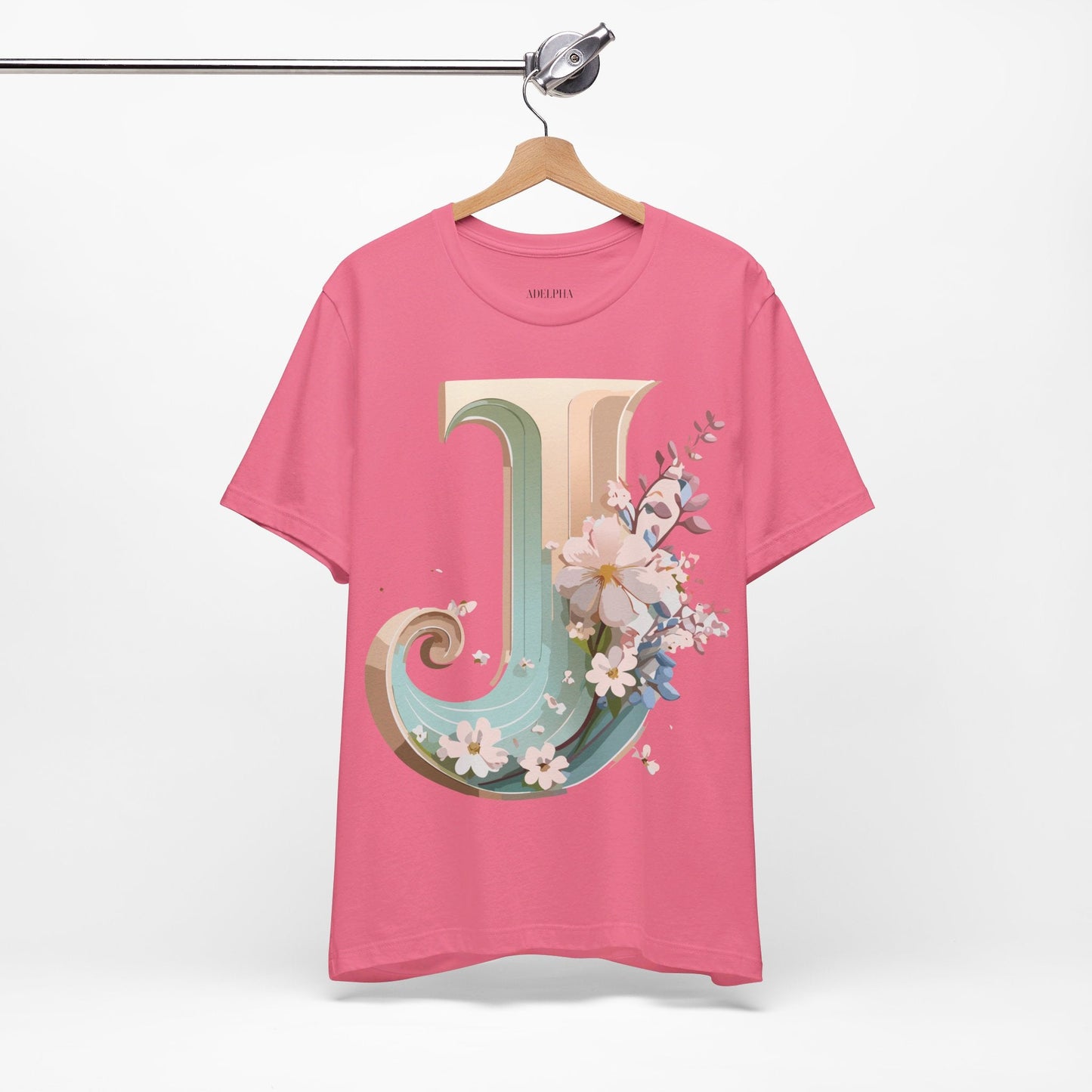 Adelpha Letter J Graphic Tee Unisex Jersey Short Sleeve Vintage Inspired Art Design Shirt