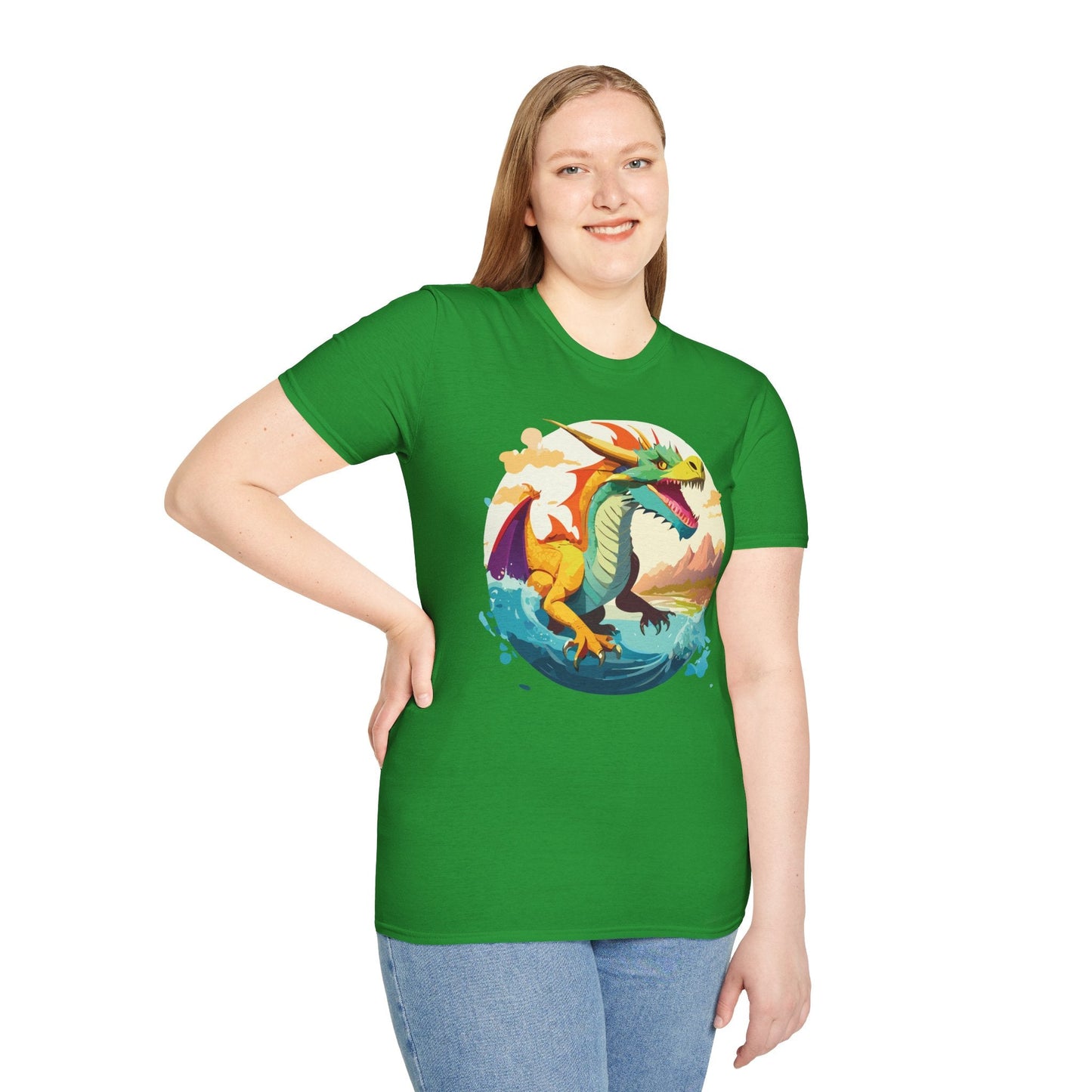 Dragon T Shirt Unisex Animal Print Dragon Shirt Gildan Softstyle Cotton Tee 64000