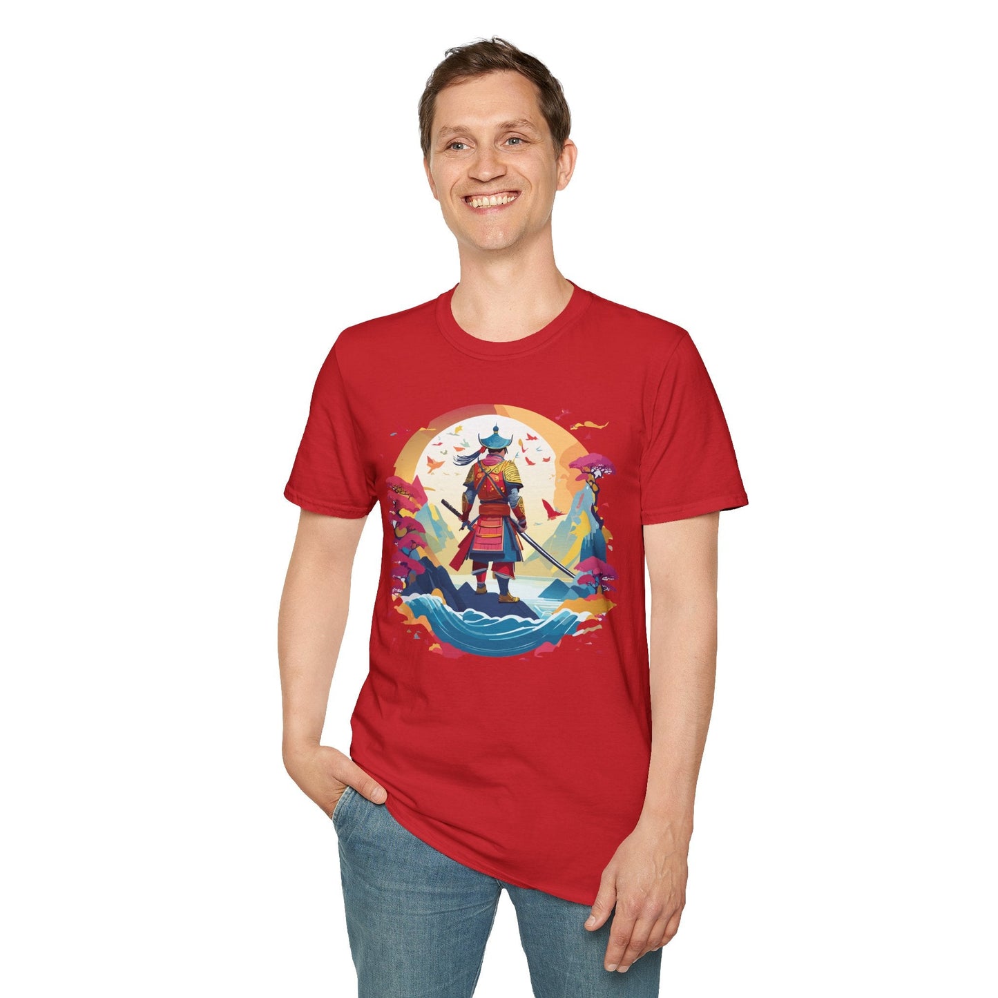 Samurai Shirt Unisex Tee Made With 100 Percent Ring Spun Cotton Soft Durable Comfort Gildan 64000