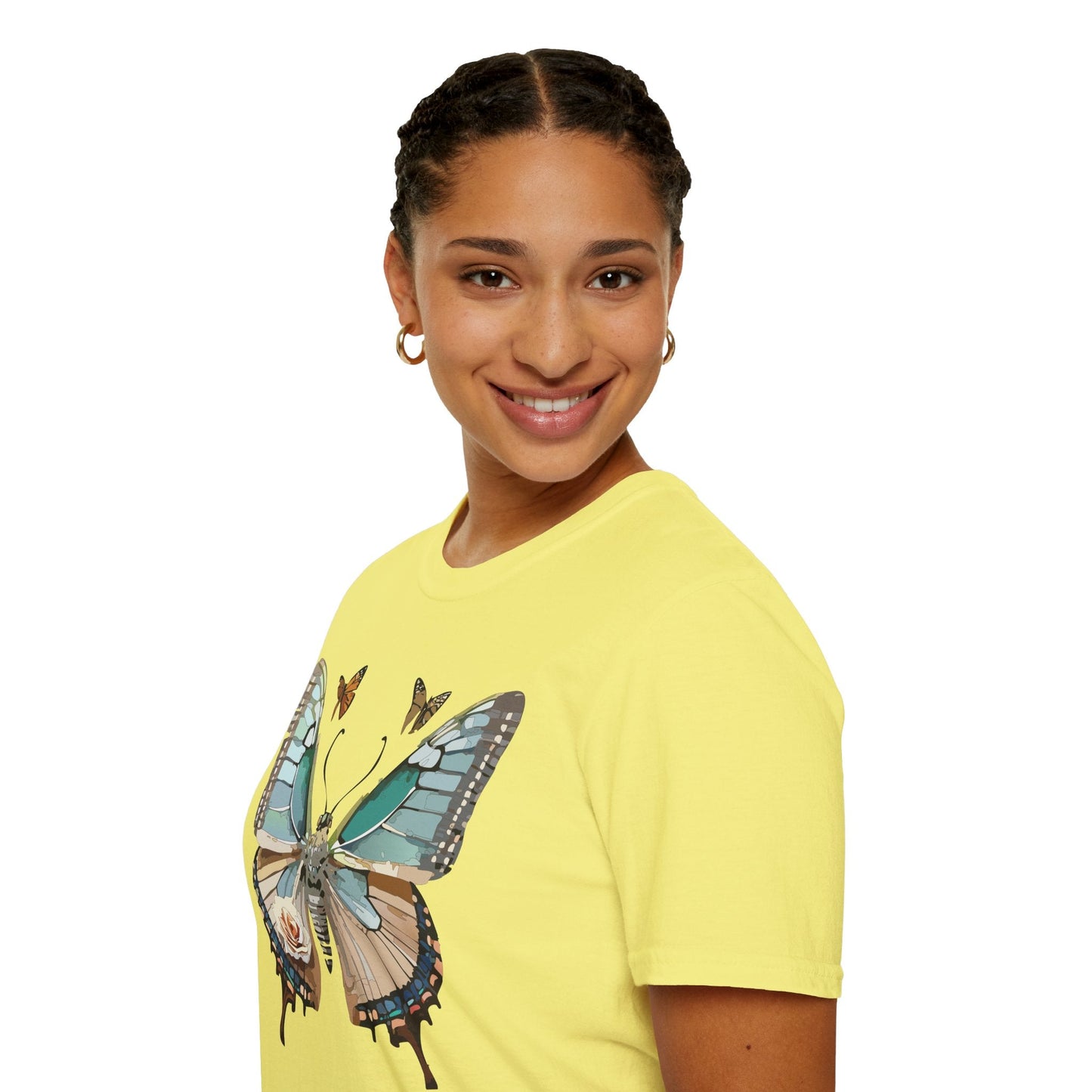 Butterfly Shirt Unisex T Shirt Monarch Print Softstyle Premium Gildan 64000 Cotton Tee