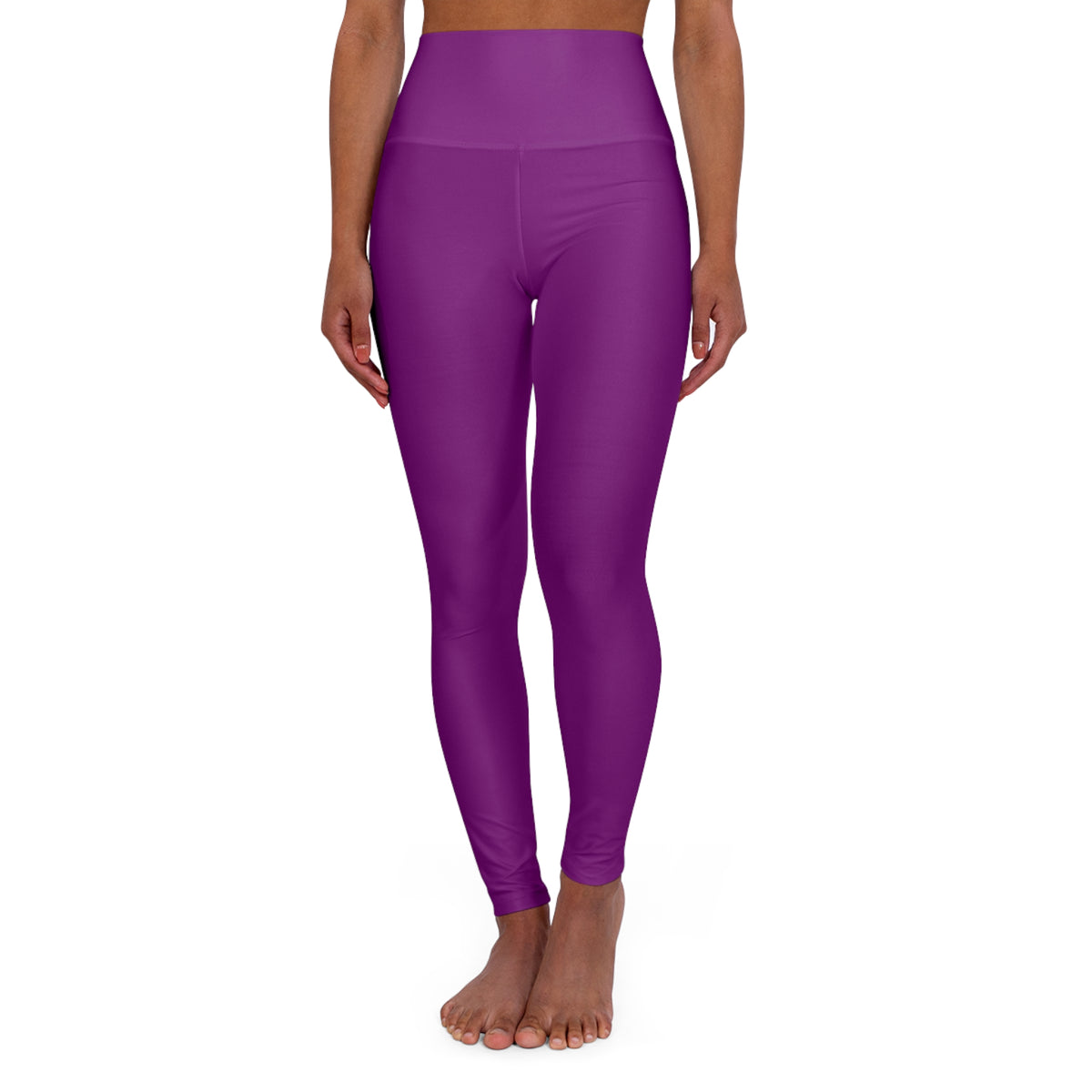 Purple Color High-Waist Yoga Leggings Women's Seamless Poly-Span Stretchy Pants XS-2XL