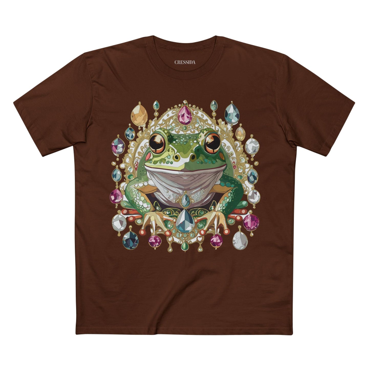 Frog Graphic Unisex 100 Cotton Tee With Unique Animal Golden Medallion Art Design 27