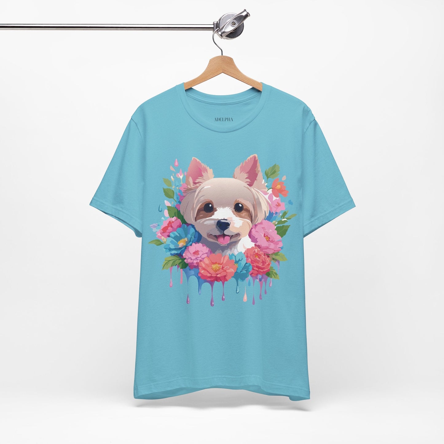 Unisex Graphic T Shirt With Original Adelpha Artwork Vintage Inspired Dog Design